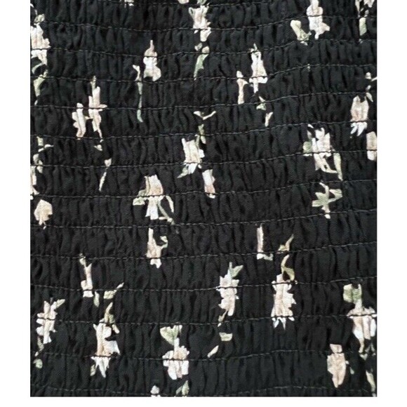 American Eagle Peasant Blouse Elastic Body Blk/Floral Print, Long Sleeve, Sz M - Picture 8 of 10